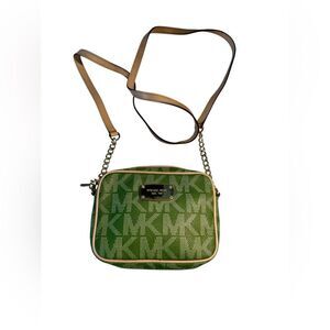 Michael Kors Signature Logo Green Crossbody Bag